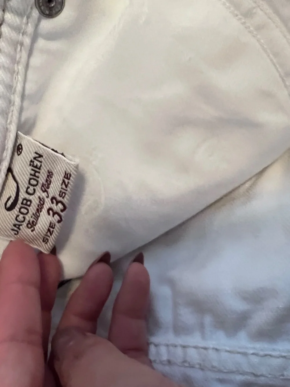 Jacob Cohën White Tailored Luxury Jeans Size 33 Made in Italy